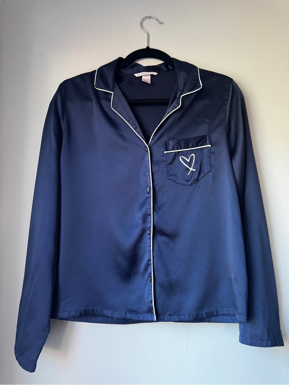 Victoria’s Secret Pajama Set Navy Blue Heart Pocket | size small